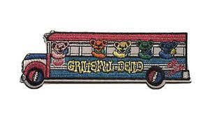 5 inches wide, a new Grateful Dead on tour, "Bears on the Bus"  embroidered patch -new  Sew on or Iron on. 
 
Please note we will always combine shipping on like items.  Any additional patch or pin will ship for 50 cent per item.  Any additional payment will be reimbursed to your Paypal account.  Thank You.