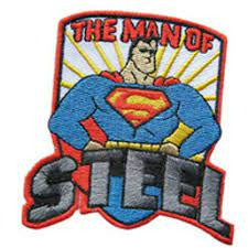 3 inches long, a new DC Comics Superman "The Man of Steel" embroidered patch. Sew on or iron on. New.

Please note we will always combine shipping on like items.  Any additional patch or pin will ship for 50 cent per item.  Any additional payment will be reimbursed to your Paypal account.  Thank You.