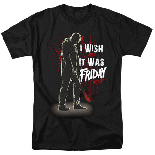 Friday 13th I Wish it was Friday Adult Unisex Tshirt Size S-2X
100% Cotton High Quality Pre Shrunk Machine Washable T Shirt