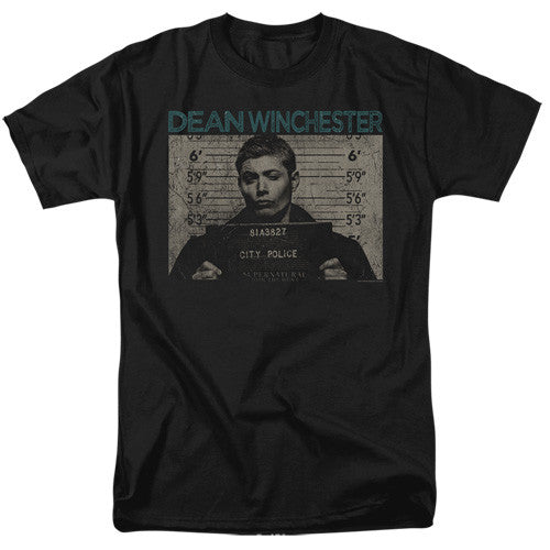 Supernarural Dean Mug Shot  Adult Unisex Tshirt Size S-2X
100% Cotton High Quality Pre Shrunk Machine Washable T Shirt