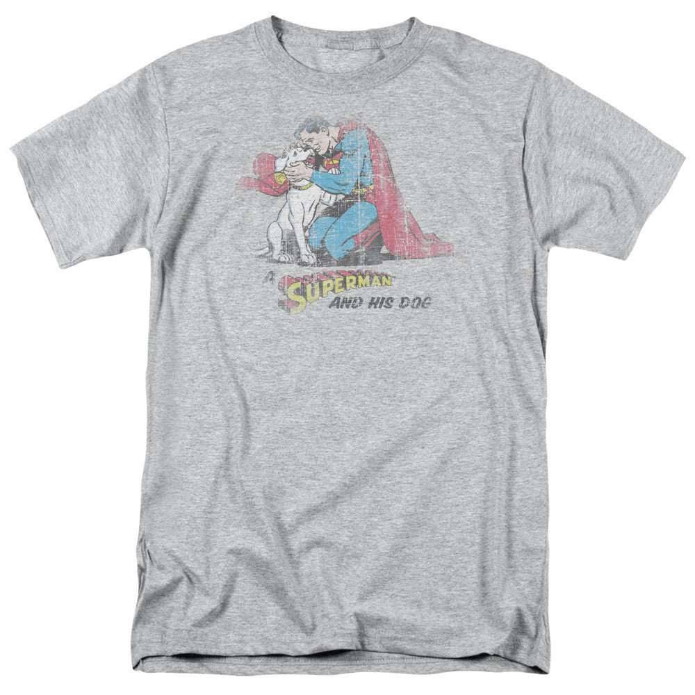Superman and his dog
100% Cotton High Quality Pre Shrunk Machine Washable T Shirt