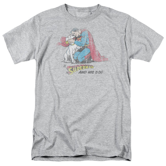Superman and his dog
100% Cotton High Quality Pre Shrunk Machine Washable T Shirt