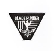 Blade Runner movie rep detect logo embroidered patch
This is the patch seen on the replicant detectives in the hit movie Bladerunner. This mint, embroidered patch measures 3″ x 4″ across.