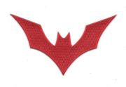DC Comics batman beyond animated tv series red bat logo embroidered patch
This is the red bat logo worn by Batman in the 1999-2001 animated TV series Batman Beyond.  This mint patch measures 4″ x 2″.