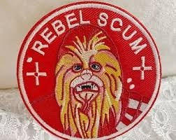 3.5 inches diameter, Star Wars Chewbacca "Rebel Scum" embroidered patch. Sew on or iron on. New.

Please note we will always combine shipping on like items.  Any additional patch or pin will ship for 50 cent per item.  Any additional payment will be reimbursed to your Paypal account.  Thank You.