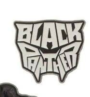 7/8 inches wide,  Black Panther Stylised Logo Enamel Lapel Pin with clutch back. New.

Please note we will always combine shipping on like items.  Any additional patch or pin will ship for 50 cent per item.  Any additional payment will be reimbursed to your Paypal account.  Thank You.