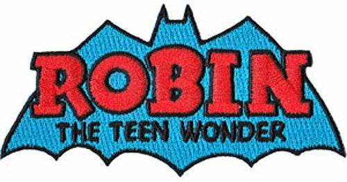 Robin, The Boy Wonder Classic Comic Book Logo "Batman" Embroidered Logo Patch