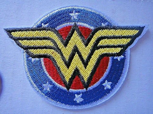 DC Comics Wonder Woman Logo with Blue Ring & Stars Embroidered Patch