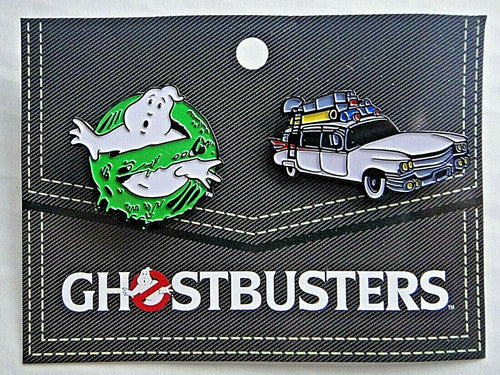 Ghostbusters Pin Lot =Slimmer + Ecto-1 Paranormal Vehicle Enamel Lapel Pin - New