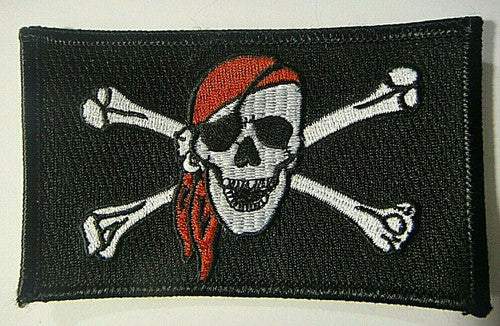 The Pirate (The Jolly Roger) Flag Shoulder Embroidered Patch -new