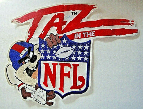Vintage TAZ in the NFL Huge Jacket 12" x 17" Embroidered Patch (1990s)