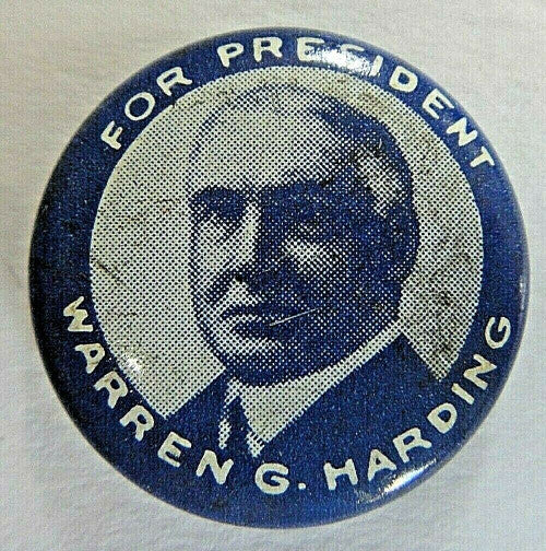 Warren G. Harding 1920 Presidential Campaign Button (Reproduction Pin 1990s)
