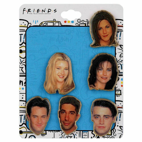 Friends The TV Series -Set of 6 Cast Faces Enamel Lapel Pin - New