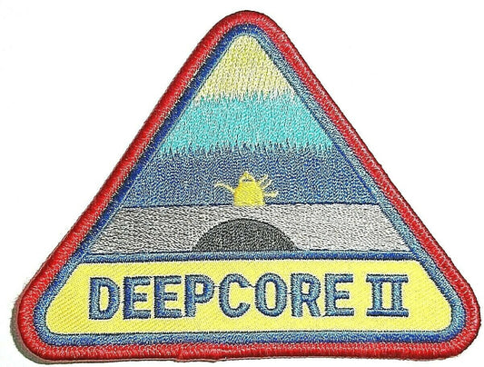 4 inches wide,  a new  Abyss Movie Deepcore II Embroidered Patch.  Sew on or iron. 
The glue back is torn but no one should care as patches are sew on.  

Please note we will always combine shipping on like items.  Any additional patch or pin will ship for 50 cent per item.  Any additional payment will be reimbursed to your Paypal account.  Thank You.