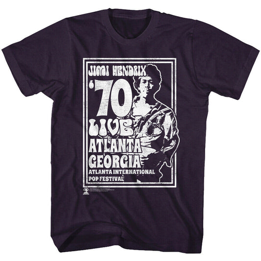 Jimi Hendrix "70 Atlanta Live Concert" Mens Unisex T-Shirt. Available Sm to 2x
100% cotton high quality pre shrunk machine washable t-shirt