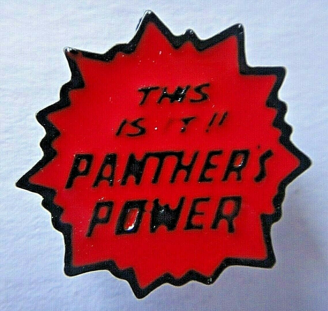 1. 1/8 inch wide, a new Marvel Comics Black Panther "This is It!! Panthers Power" Metal Enamel Pin with clutch back. 

Please note we will always combine shipping on like items.  Any additional patch or pin will ship for 50 cent per item.  Any additional payment will be reimbursed to your Paypal account.  Thank You.
