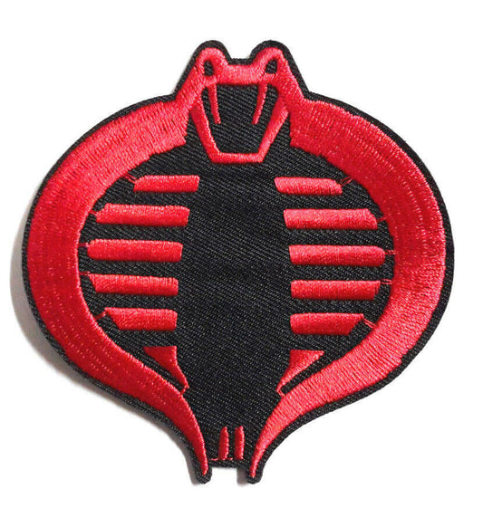 3 1/2 inches tall, G.I. Joe Cobra Logo logo embroidered patch. Sew on or iron on. New.

Please note we will always combine shipping on like items.  Any additional patch or pin will ship for 50 cent per item.  Any additional payment will be reimbursed to your Paypal account.  Thank You.