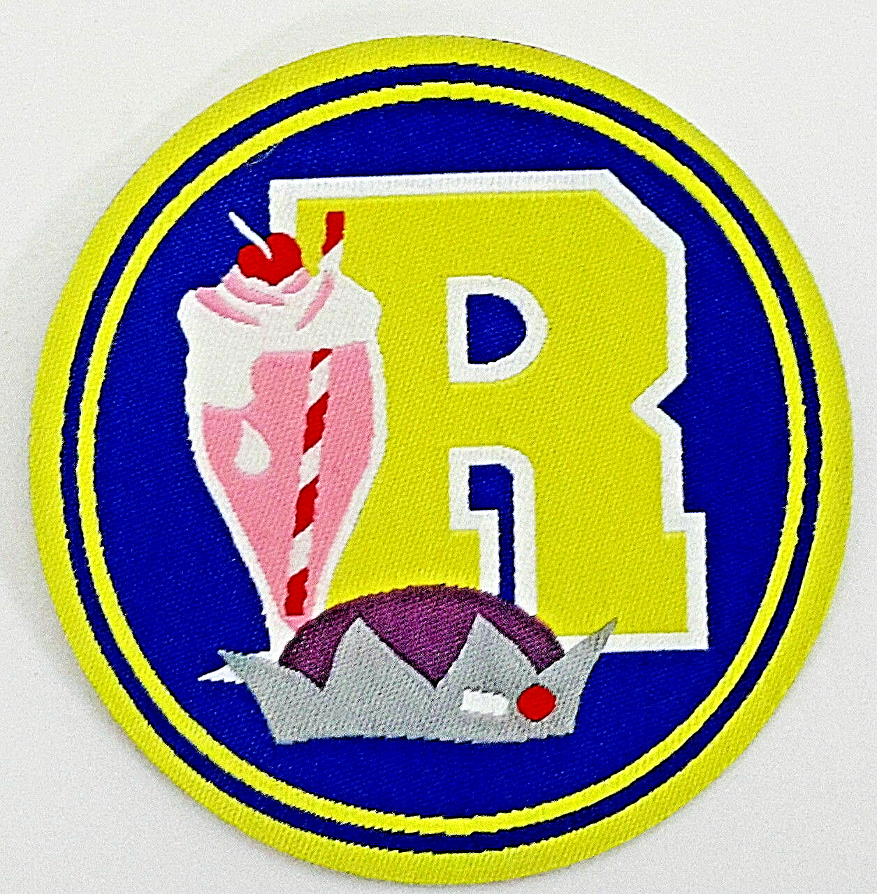 Measures 3 inches in diameter, a  new Riverdale TV series with the "R" logo and Jugheads cap, embroidered patch. Sew on or iron on. New.

Please note we will always combine shipping on like items.  Any additional patch or pin will ship for 50 cent per item.  Any additional payment will be reimbursed to your Paypal account.  Thank You.