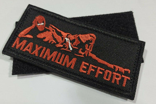 Marvel Deadpool "Maximum Effort" Embroidered Patch with Hook & Loop Back -new