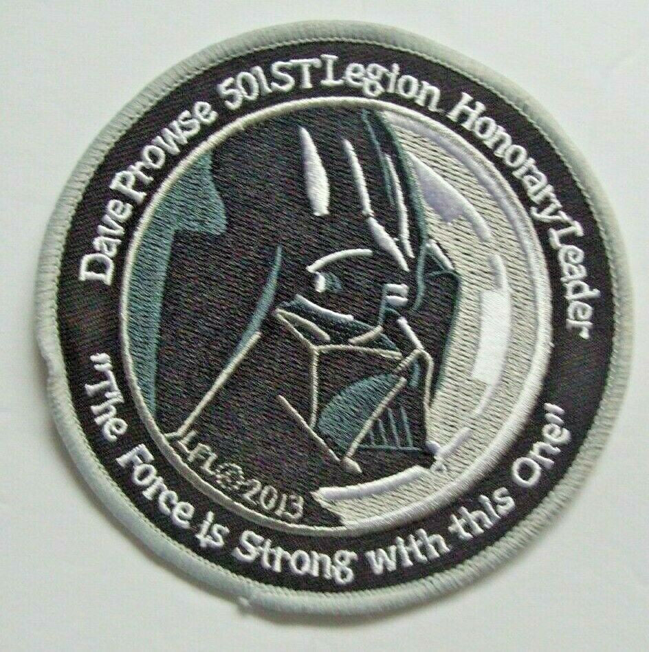 4" diameter, Star Wars "David Prowse 501st Legion Honorary Leader embroidered patch. Sew on or iron on. New.

Please note we will always combine shipping on like items.  Any additional patch or pin will ship for 50 cent per item.  Any additional payment will be reimbursed to your Paypal account.  Thank You.