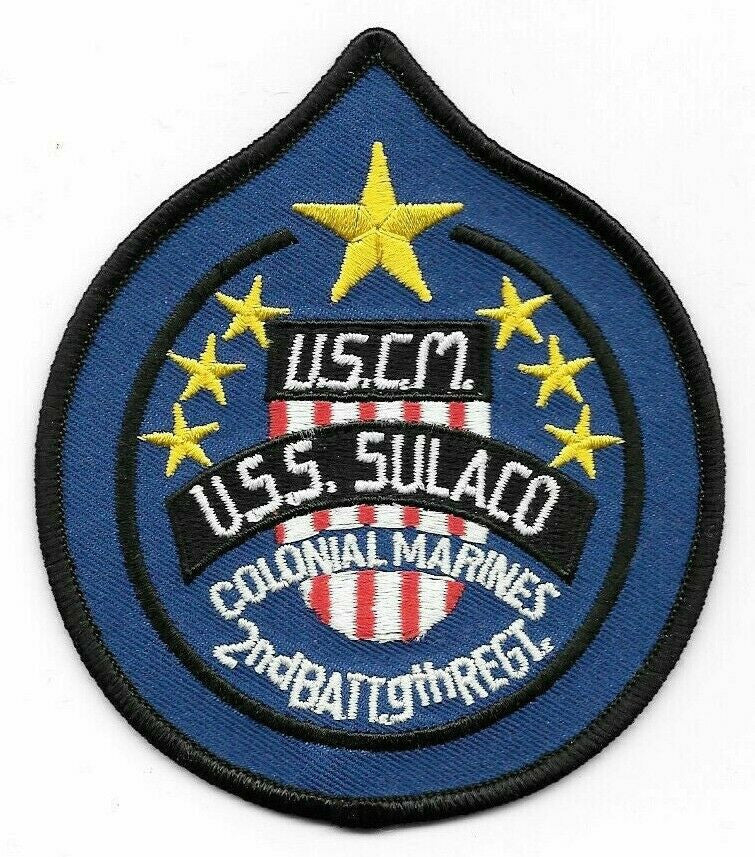 3 1/2" diameter, Aliens USS Sulaco Colonial Marines (2nd Battalion, 19th Regiment) embroidered patch. Sew or iron on. New.

Please note we will always combine shipping on like items.  Any additional patch or pin will ship for 50 cent per item.  Any additional payment will be reimbursed to your Paypal account.  Thank You.