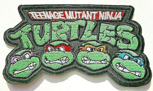 Teenage Mutant Ninja Turtles "4 Face" with Logo xL Embroidered Patch -NEW