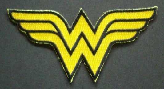 1 3/4" x 3 7/8", Wonder Woman die cut logo patch. Sew or iron on. New.

Please note we will always combine shipping on like items.  Any additional patch or pin will ship for 50 cent per item.  Any additional payment will be reimbursed to your Paypal account.  Thank You.