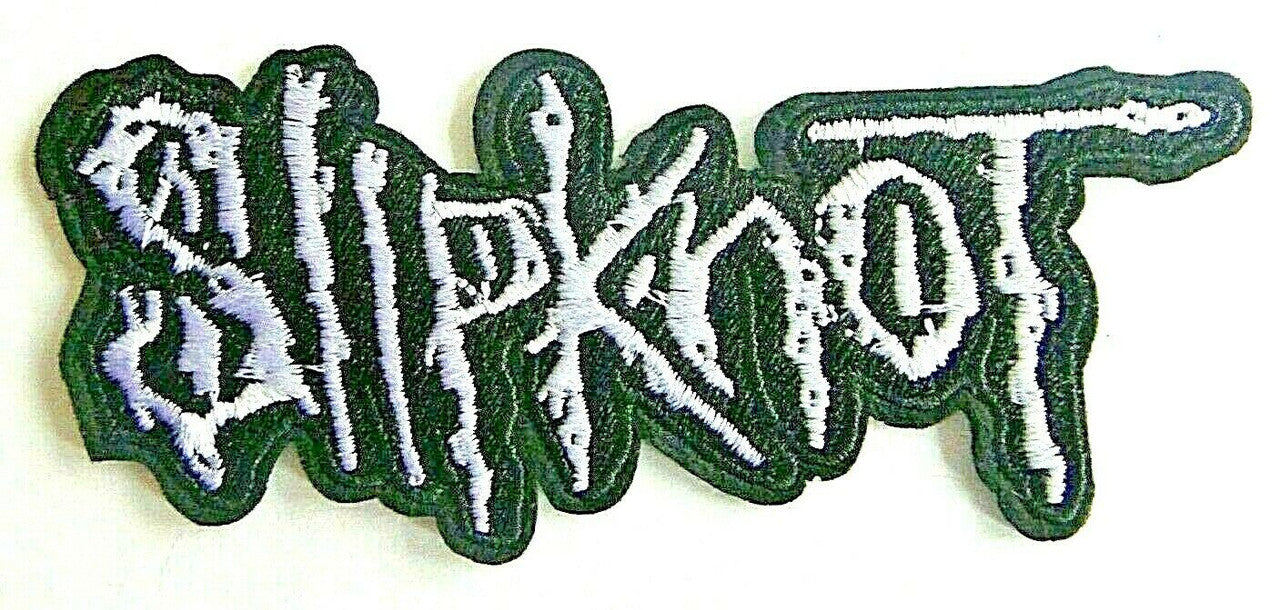 4 1/4 inches wide, a new Slipknot "Die-cast" Logo embroidered patch. Sew on or iron on. New. 

Please note we will always combine shipping on like items.  Any additional patch or pin will ship for 50 cent per item.  Any additional payment will be reimbursed to your Paypal account.  Thank You.