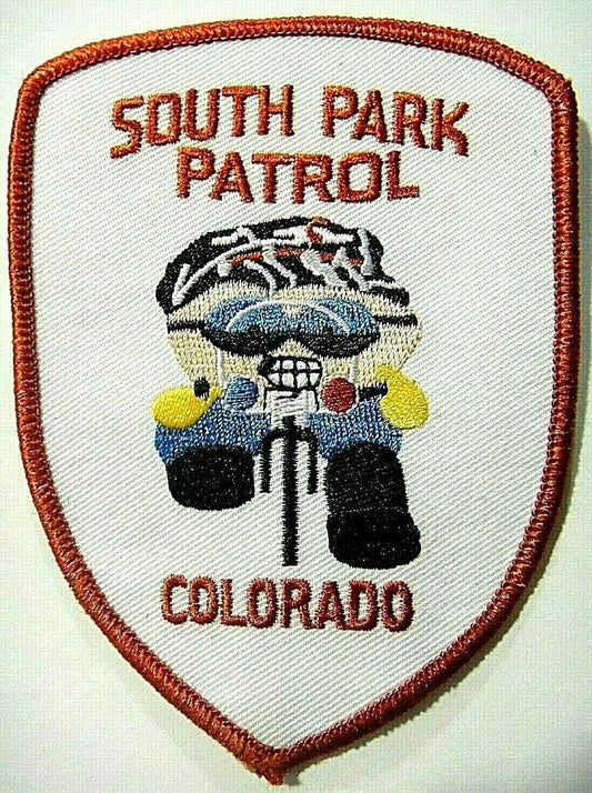 4.5 inches in tall, a new South Park Patrol Colorado "Officer Cartman" embroidered patch. Sew on or iron on. New.

Please note we will always combine shipping on like items.  Any additional patch or pin will ship for 50 cent per item.  Any additional payment will be reimbursed to your Paypal account.  Thank You.