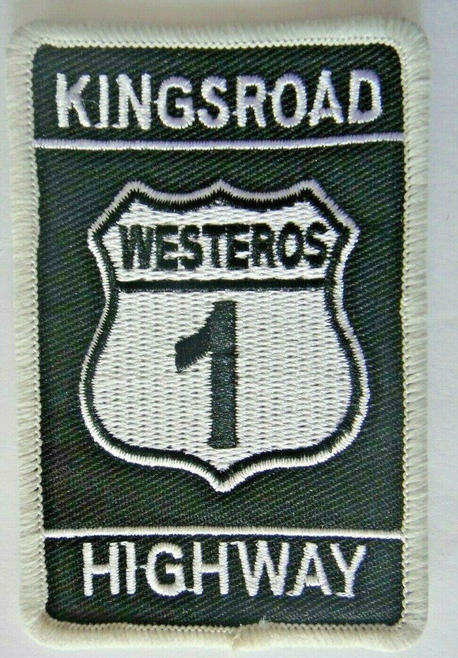 3 1/4 inches tall,  a new  Kingsroad Westeros #1 Highway "Game of Thrones" embroidered patch. Sew on or iron on.

Please note we will always combine shipping on like items.  Any additional patch or pin will ship for 50 cent per item.  Any additional payment will be reimbursed to your Paypal account.  Thank You.