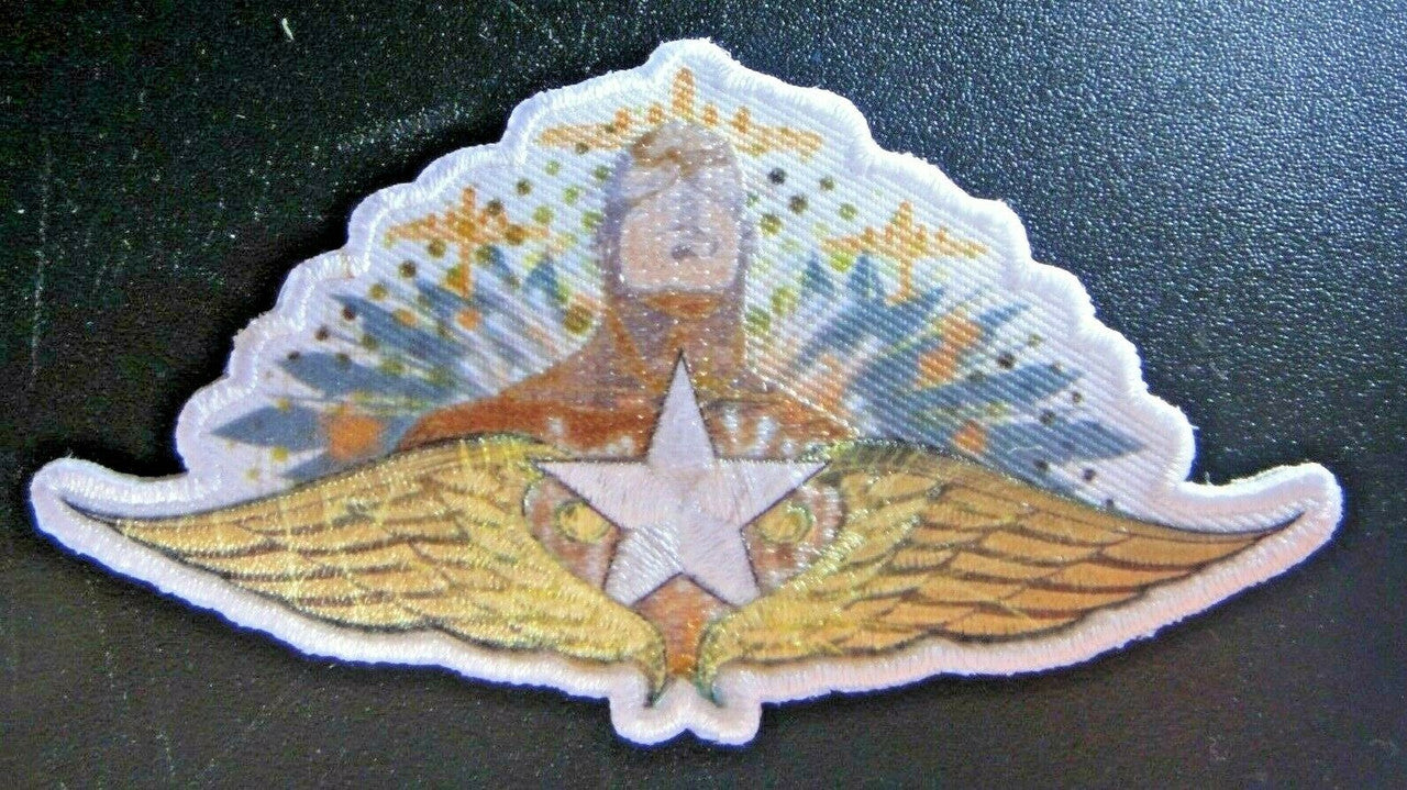 3.5 inches wide, a new Captain America "Air Force WIngs"  (Marvel Comics) embroidered patch. Sew or iron on. New.

Please note we will always combine shipping on like items.  Any additional patch or pin will ship for 50 cent per item.  Any additional payment will be reimbursed to your Paypal account.  Thank You.