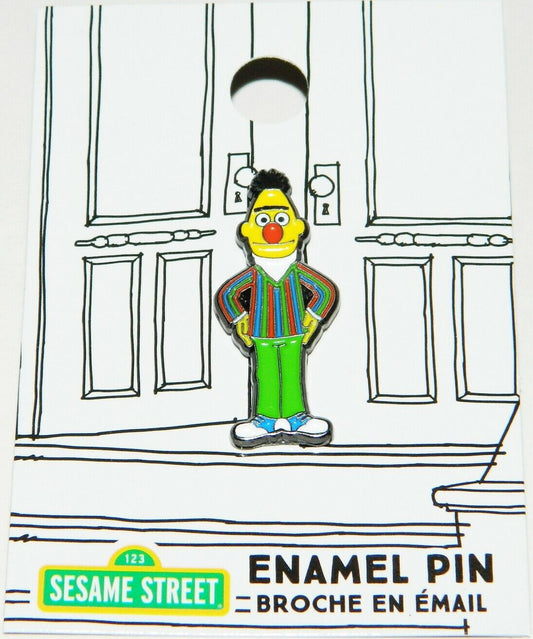 1 inch tall,  Sesame Street, "Bert" of Bert and Ernie Enamel Pin with clutch back, new   

Please note we will always combine shipping on like items.  Any additional patch or pin will ship for 50 cent per item.  Any additional payment will be reimbursed to your Paypal account.  Thank You.