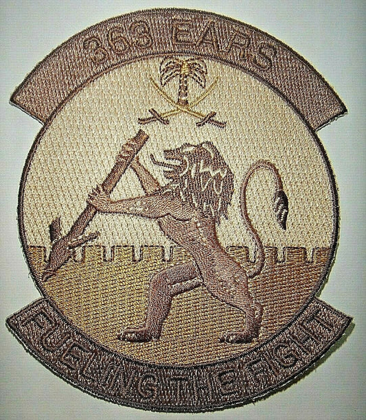 4.25 inches tall, a new 363rd Air Expeditionary Wing (desert)."Fueling The FIght" Embroidered Patch. Sew on only. 
Old stock from our warehouse in Toronto.  Patch is over 10 years old.  This patch does not included glue on the back.

Please note we will always combine shipping on like items.  Any additional patch or pin will ship for 50 cent per item.  Any additional payment will be reimbursed to your Paypal account.  Thank You.