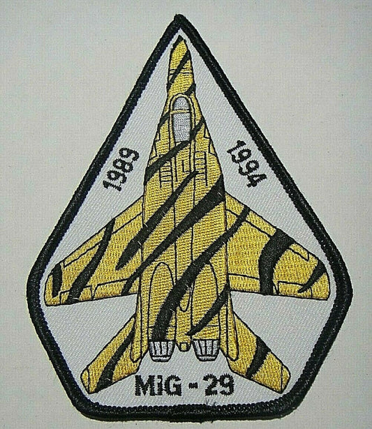 5" inches tall, a new MIG-29 (1989 to 1994)  embroidered patch.   Sew or iron on. New.

Please note we will always combine shipping on like items.  Any additional patch or pin will ship for 50 cent per item.  Any additional payment will be reimbursed to your Paypal account.  Thank You.