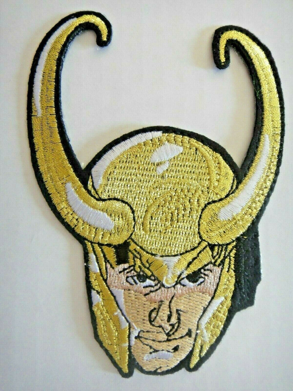 4 1/4 inches tall, a new Loki "The Mighty Thor  Embroidered Patch, Sew on or iron. 

Please note we will always combine shipping on like items.  Any additional patch or pin will ship for 50 cent per item.  Any additional payment will be reimbursed to your Paypal account.  Thank You.