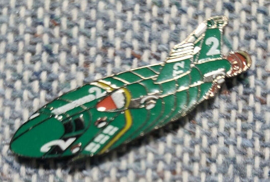 1. 3/4 inches wide, a new Thunderbirds T2 Transport Ship "International Rescue" metal enamel pin with clutch back. 

Please note we will always combine shipping on like items.  Any additional patch or pin will ship for 50 cent per item.  Any additional payment will be reimbursed to your Paypal account.  Thank You.