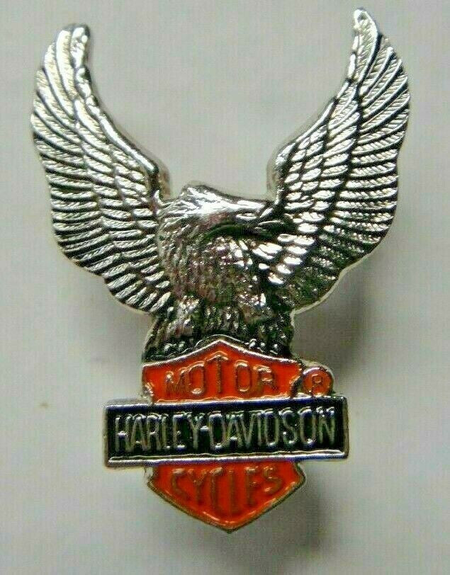 1.25 inch tall,  a new Harley Davidson "Classic Eagle & Logo" Motorcycle Pewter Lapel Pin with clutch back. 

Please note we will always combine shipping on like items.  Any additional patch or pin will ship for 50 cent per item.  Any additional payment will be reimbursed to your Paypal account.  Thank You.