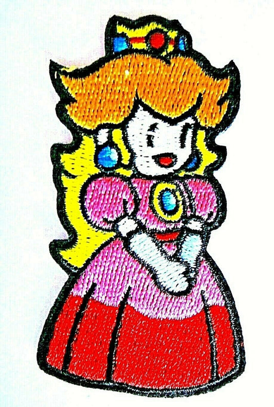 3 inches tall, a new Super Mario 'Princess Peach" embroidered patch. Sew or iron on.

Please note we will always combine shipping on like items.  Any additional patch or pin will ship for 50 cent per item.  Any additional payment will be reimbursed to your Paypal account.  Thank You.