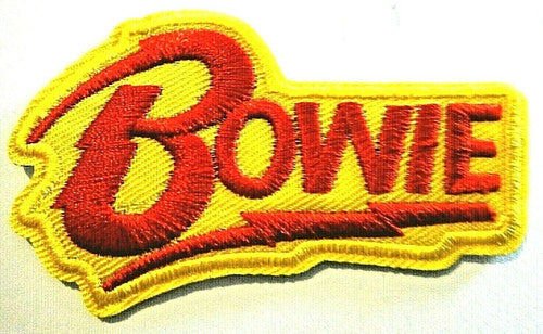 David Bowie "Bowie" Die-Cut Logo Embroidered Patch (Yellow Background)