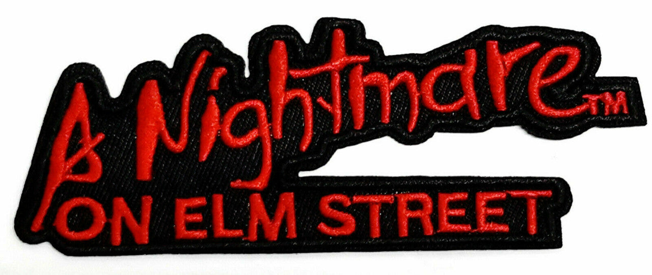 4.75 inches wide, Nightmare on Elm Street logo embroidered patch.  Sew or iron on. New

Please note we will always combine shipping on like items.  Any additional patch or pin will ship for 50 cent per item.  Any additional payment will be reimbursed to your Paypal account.  Thank You.