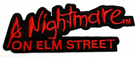 4.75 inches wide, Nightmare on Elm Street logo embroidered patch.  Sew or iron on. New

Please note we will always combine shipping on like items.  Any additional patch or pin will ship for 50 cent per item.  Any additional payment will be reimbursed to your Paypal account.  Thank You.