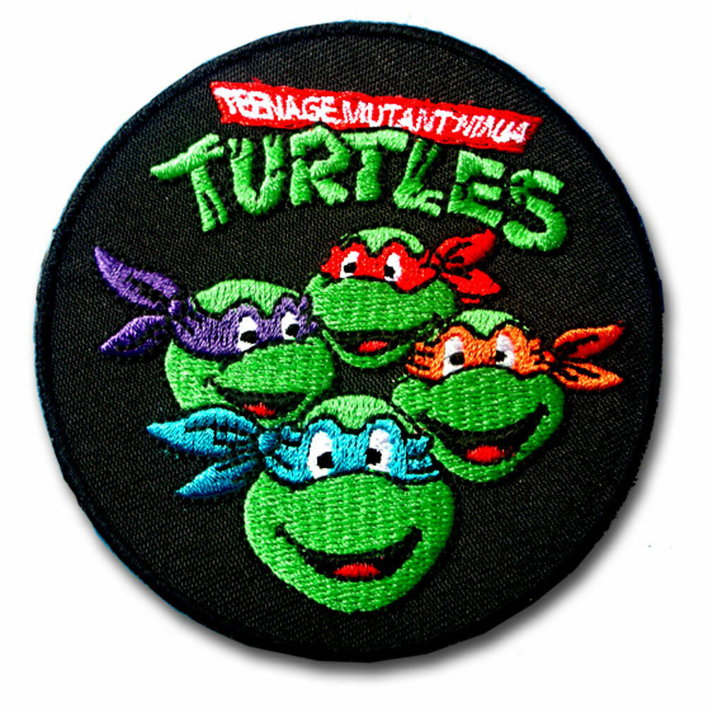 3.5  inches diameter,  a new Teenage Mutant Ninja Turtles "4 Faces" & logo embroidered patch.  Sew or iron on. New. 

Please note we will always combine shipping on like items.  Any additional patch or pin will ship for 50 cent per item.  Any additional payment will be reimbursed to your Paypal account.  Thank You.