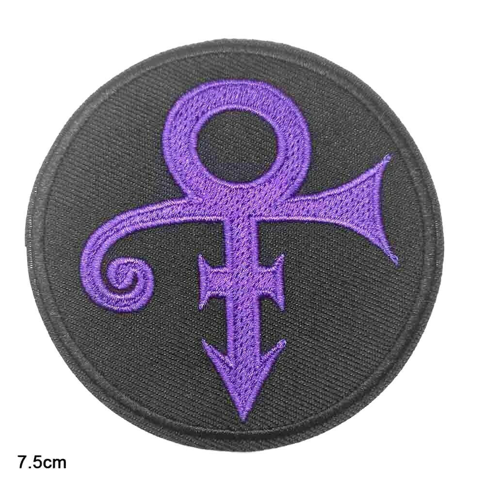 3 inches diameter, a new the artist, "Prince" Guitar Symbol embroidered patch -new  Sew on or Iron on. 
 
Please note we will always combine shipping on like items.  Any additional patch or pin will ship for 50 cent per item.  Any additional payment will be reimbursed to your Paypal account.  Thank You.
