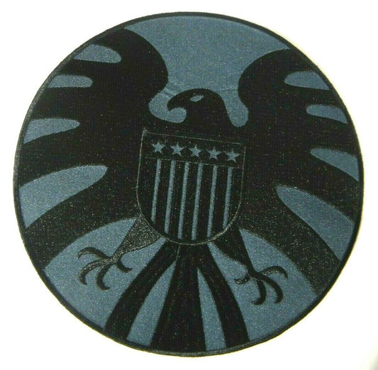 8 inches wide, a new Marvel Comics, Agents of Shield Avengers Eagle Military Embroidered Jacket Patch . Sew on or iron.  New.

Please note we will always combine shipping on like items.  Any additional patch or pin will ship for 50 cent per item.  Any additional payment will be reimbursed to your Paypal account.  Thank You.