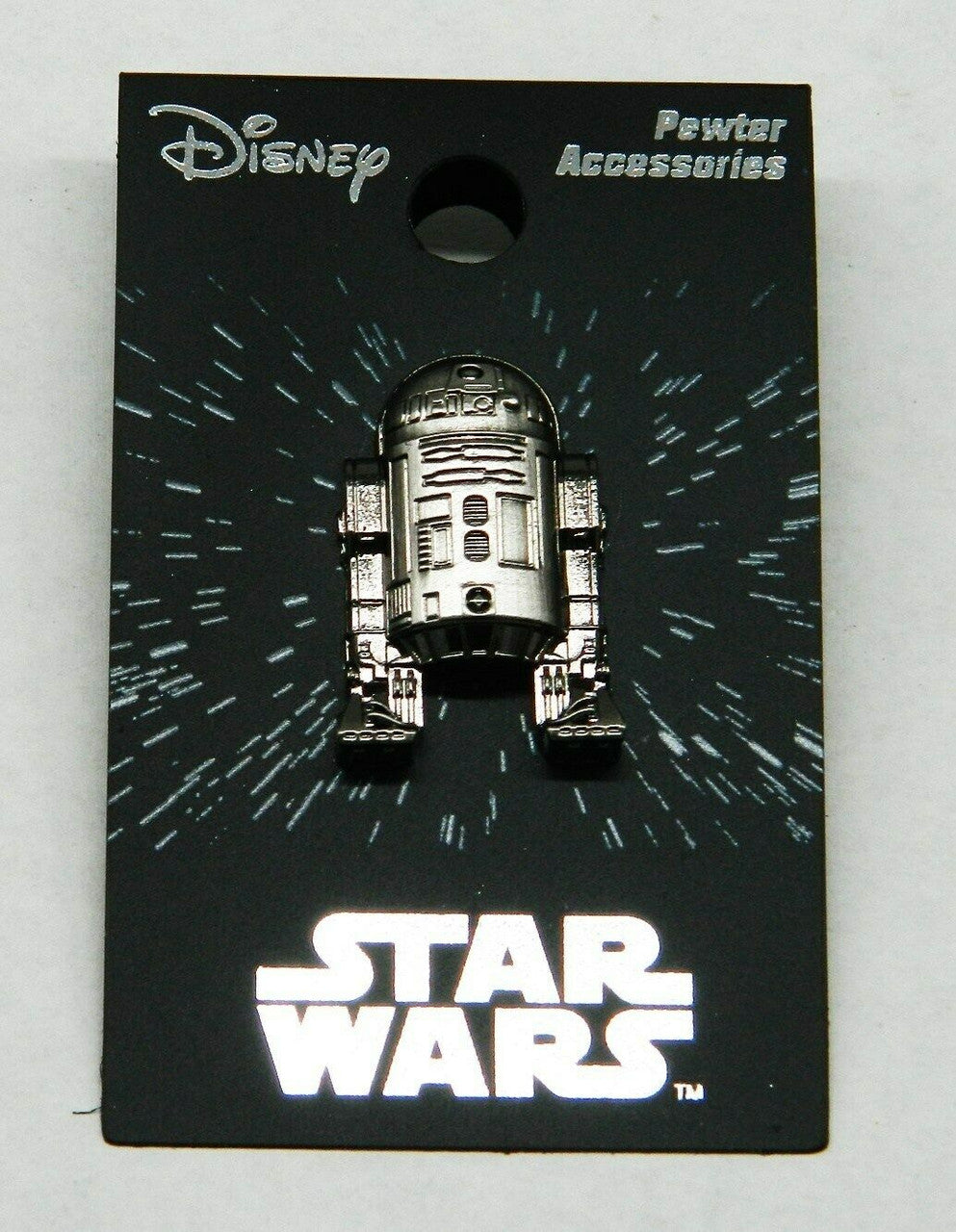 1. 1/8 inches tall, a new Classic Star Wars R2-D2 Droid 3D Image Die-Cut Pewter Metal Pin with clutch back. New.

Please note we will always combine shipping on like items.  Any additional patch or pin will ship for 50 cent per item.  Any additional payment will be reimbursed to your Paypal account.  Thank You.