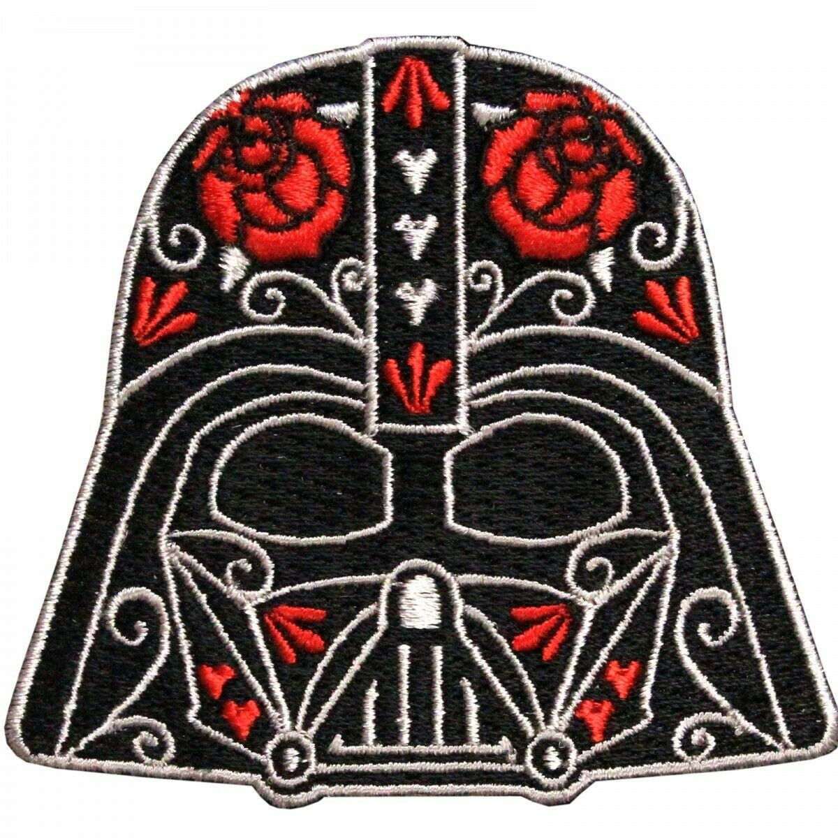 3" inches wide,  a new Star Wars Darth Vader Sugar Skull Helmet embroidered patch. Sew on or iron on.

Please note we will always combine shipping on like items.  Any additional patch or pin will ship for 50 cent per item.  Any additional payment will be reimbursed to your Paypal account.  Thank You.