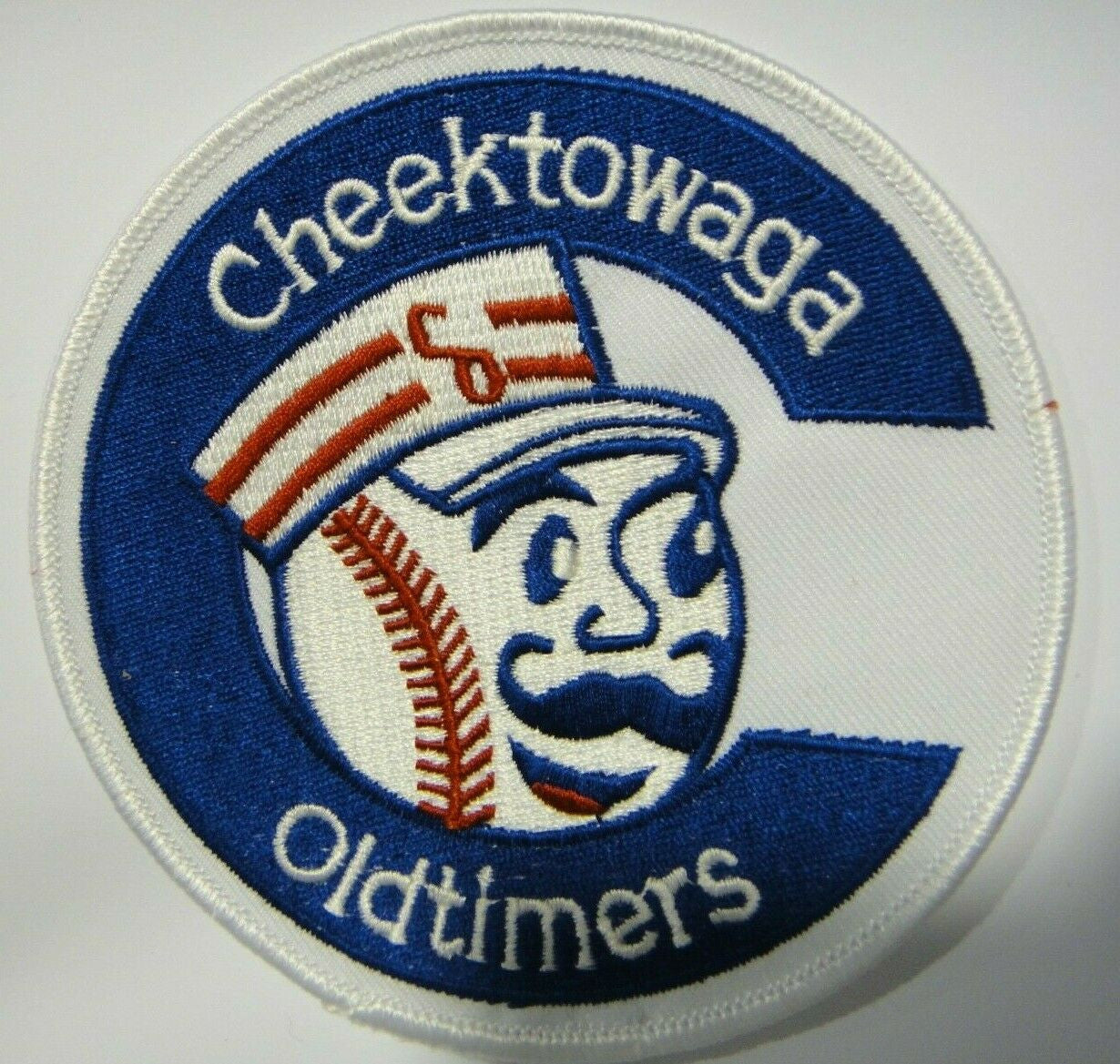 4" inches diameter, a new Cheektowaga, NY Oldtimers Softball Logo (Adult Softball) embroidered patch. Sew on iron on. New old stock found at a recent estate sale.  Roughly 20 years old.

Please note we will always combine shipping on like items.  Any additional patch or pin will ship for 50 cent per item.  Any additional payment will be reimbursed to your Paypal account.  Thank You.