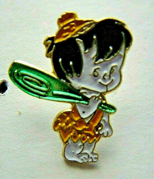 3/4 inch tall, a new The Flintstones TV series "Bab Bam"  Enamel Metal Pin with clutch back.

Please note we will always combine shipping on like items.  Any additional patch or pin will ship for 50 cent per item.  Any additional payment will be reimbursed to your Paypal account.  Thank You.