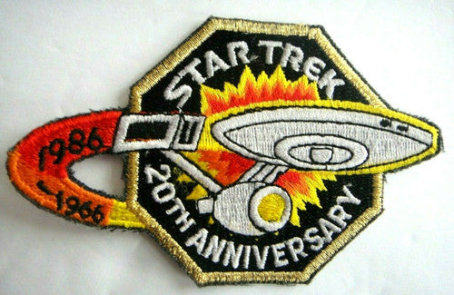 Star Trek 20th Anniversary "1966 to 1986" Embroidered Patch -new