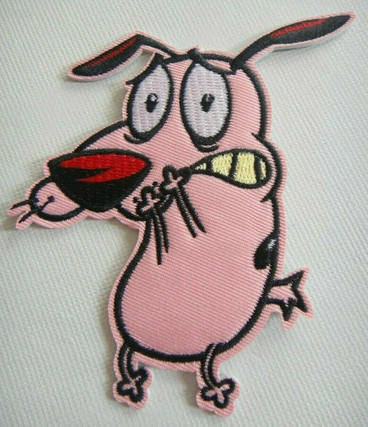 4 inches tall, a new Courage the Cowardly Dog embroidered patch. Sew or iron on. New.
 
Please note we will always combine shipping on like items.  Any additional patch or pin will ship for 50 cent per item.  Any additional payment will be reimbursed to your Paypal account.  Thank You.